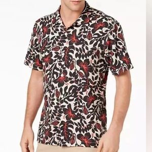 Tommy Bahama Large Silk Terra Fronds Floral Print Camp Shirt